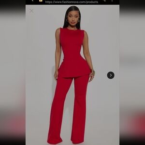 Fashion Nova Bold Red Pantsuit